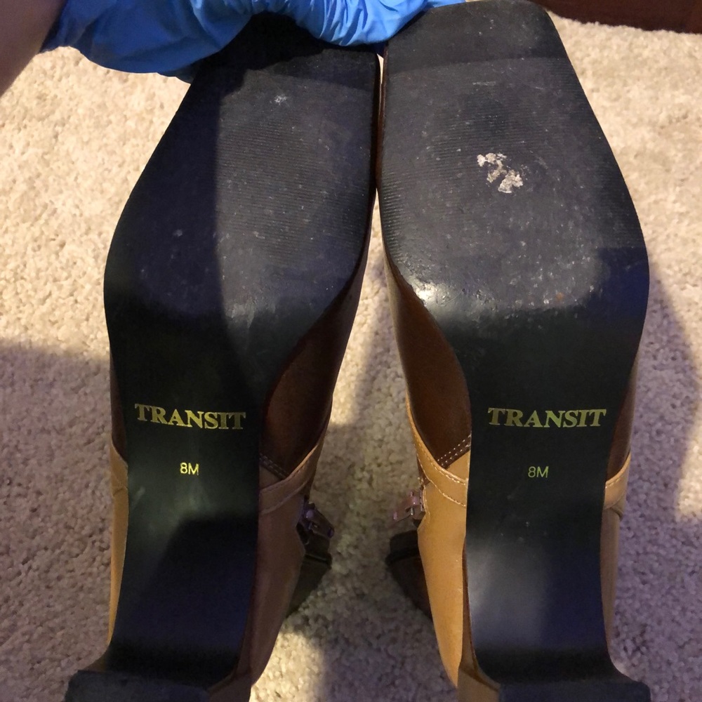 ‘70s Mod Color-Block Square-Toe Leather Boot Heels - Picture 15 of 15